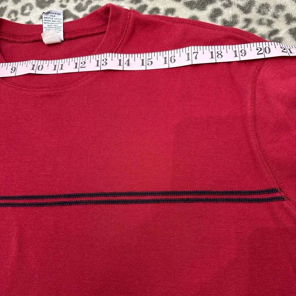 Y2K Gap Factory Store Long Sleeve Chest Stripe Tee in Red Size Large Men’s - Picture 12 of 15